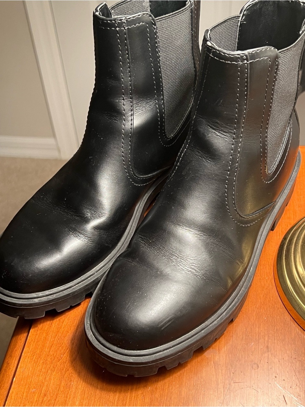 Nine West Black Leather Chelsea Ankle Boots